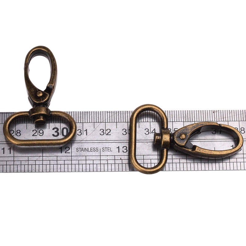 CAFORO 1-inch Antique Brass Curved Lobster Clasps Swivel Trigger Clips Snap (Pack of 20) - Image 2